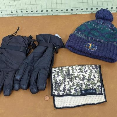 Utah Jazz Beanie and Burton Snow Gloves with Pocket Towel