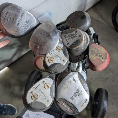 Golf Clubs with Golf Bag Caddy