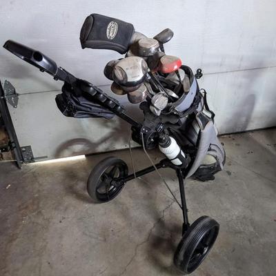 Golf Clubs with Golf Bag Caddy