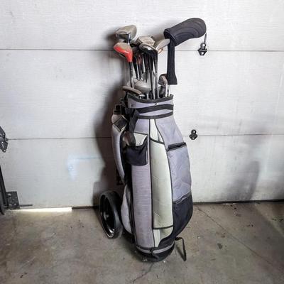 Golf Clubs with Golf Bag Caddy