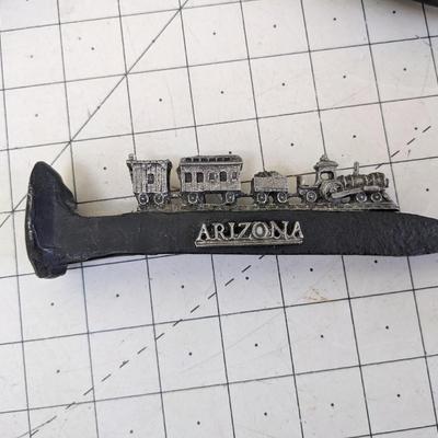 Arizona Rail Spike, Wall Clock, and Tray
