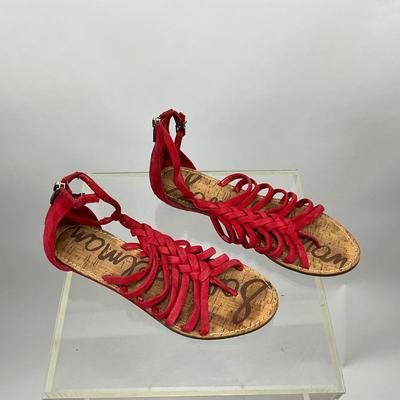 477 Sam Edelman Red Strappy Sandals