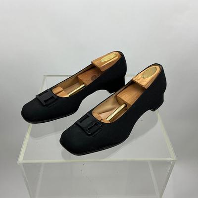 479 Salvatore Ferragamo Black Heels with Cedar Shoe Stretchers