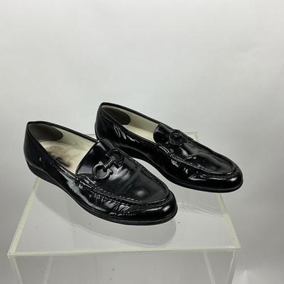480 Ferragamo Black Patent Leather Loafers