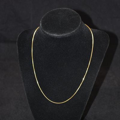Gold-Tone 925 Sterling Cube Chain 18