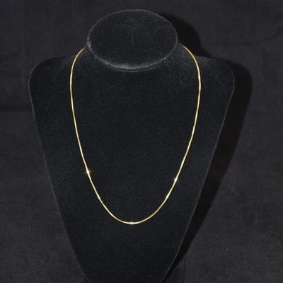 Gold-Tone 925 Sterling Cube Chain 18