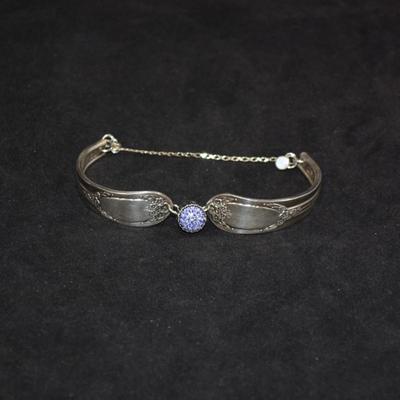 Silver-Plated Dinner Ware Bracelet with Magnetic Clasp 7" 32.9g