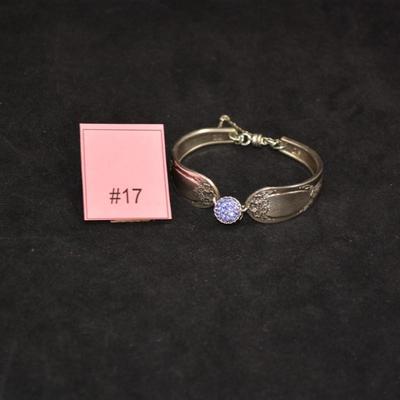 Silver-Plated Dinner Ware Bracelet with Magnetic Clasp 7" 32.9g