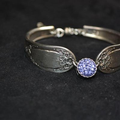 Silver-Plated Dinner Ware Bracelet with Magnetic Clasp 7" 32.9g