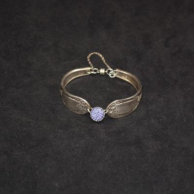 Silver-Plated Dinner Ware Bracelet with Magnetic Clasp 7" 32.9g