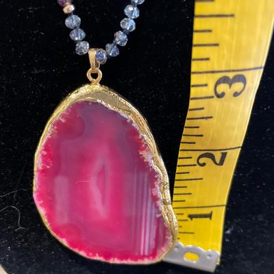 Large pink crystal pendant