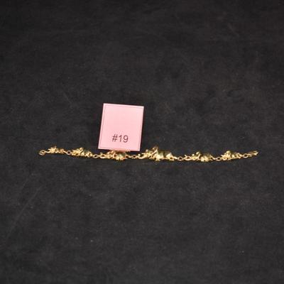 14k Gold-Plated Elephant Bracelet 7" 13.8g