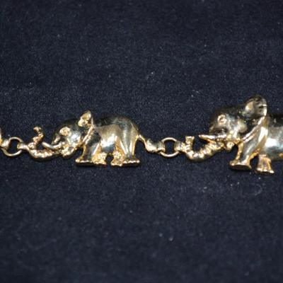 14k Gold-Plated Elephant Bracelet 7