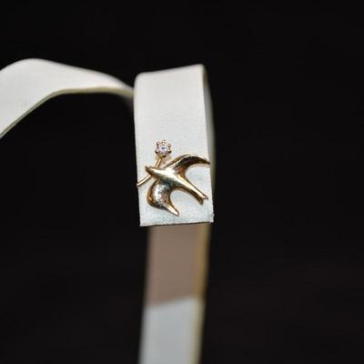 14k Gold Overlay Dove Earrings with 14k Posts 0.6g