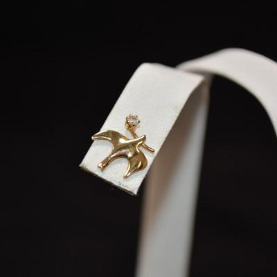 14k Gold Overlay Dove Earrings with 14k Posts 0.6g