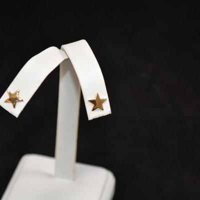 14k Star Earrings with 14k Backs 0.8g