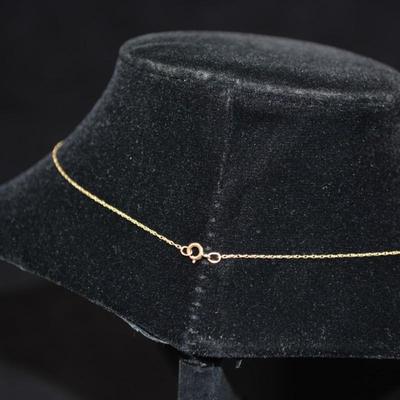 10k Chain with 10k Pink Sapphire Pendant 18" 0.8g