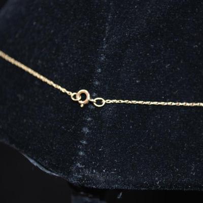 10k Chain with 10k Pink Sapphire Pendant 18" 0.8g