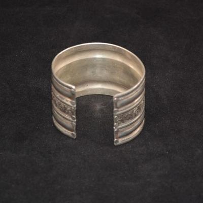 1.75" Wide Sterling Cuff Bracelet 6.5" 56.9g