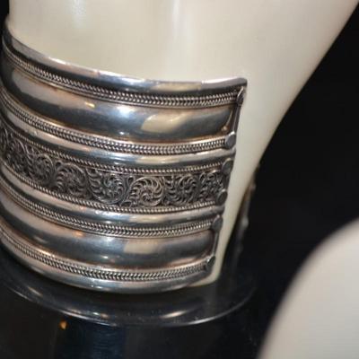 1.75" Wide Sterling Cuff Bracelet 6.5" 56.9g