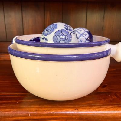 Vintage Lot Blue White Ceramic Mixed Decor