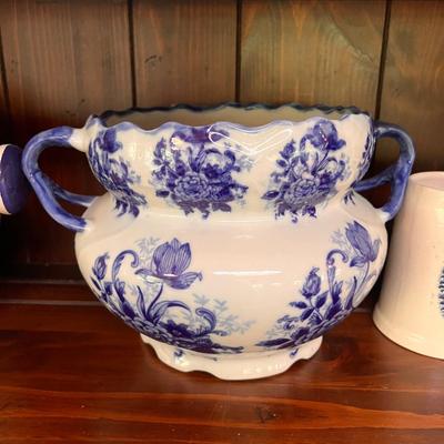 Vintage Lot Blue White Ceramic Mixed Decor