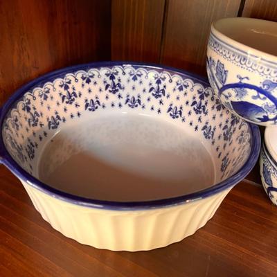 Vintage Lot Blue White Ceramic Mixed Decor