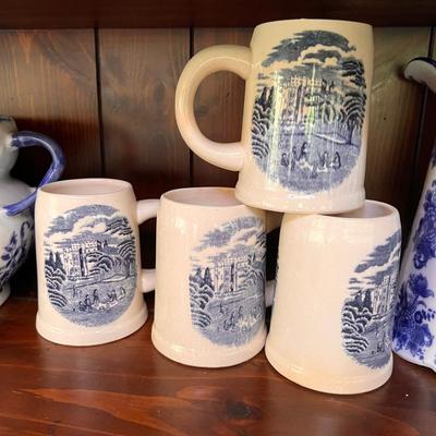 Vintage Lot Blue White Ceramic Mixed Decor
