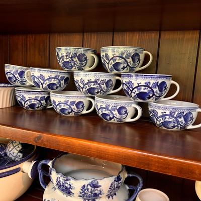 Vintage Lot Blue White Ceramic Mixed Decor