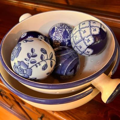 Vintage Lot Blue White Ceramic Mixed Decor
