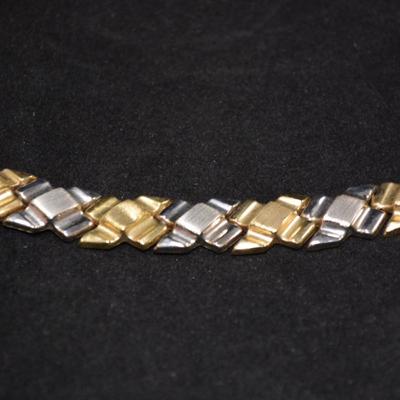 10k Two-Tone Gold Fashion Bracelet 7.5" 6.5g