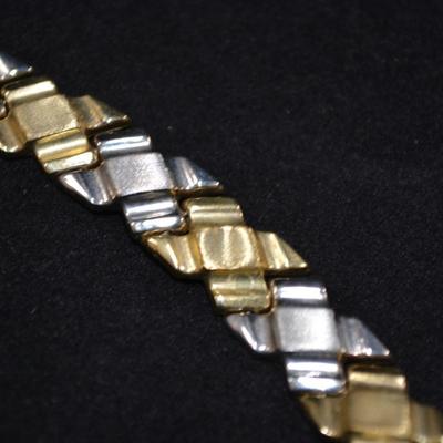 10k Two-Tone Gold Fashion Bracelet 7.5" 6.5g