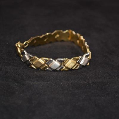 10k Two-Tone Gold Fashion Bracelet 7.5
