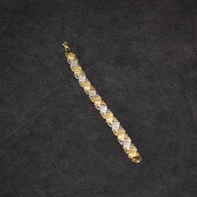 10k Two-Tone Gold Fashion Bracelet 7.5" 6.5g