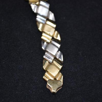 10k Two-Tone Gold Fashion Bracelet 7.5" 6.5g