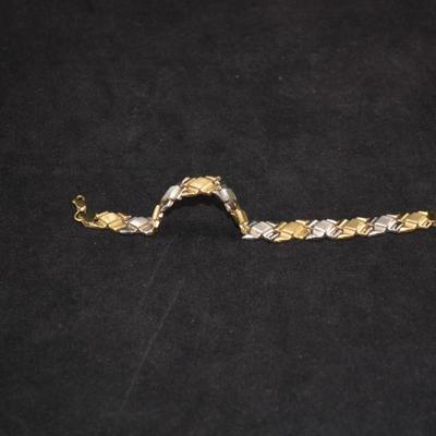 10k Two-Tone Gold Fashion Bracelet 7.5" 6.5g