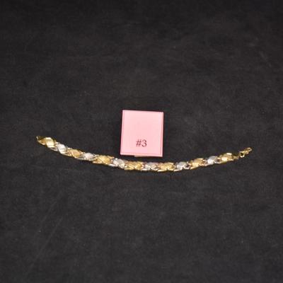 10k Two-Tone Gold Fashion Bracelet 7.5" 6.5g