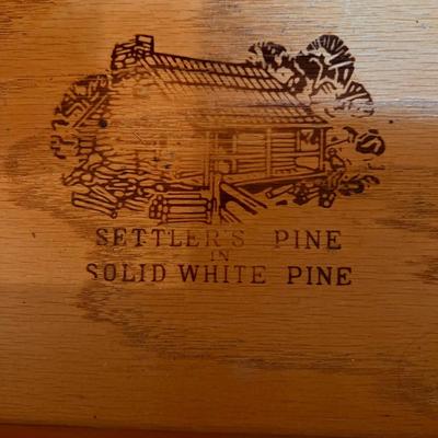 Vintage "Settler's Pine" Solid White Pine Wood Hutch - 2 Pieces