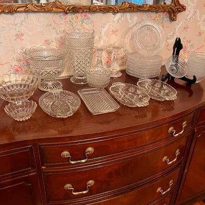 Large Lot Crystal, Cut Glass Serving-Ware, Decor