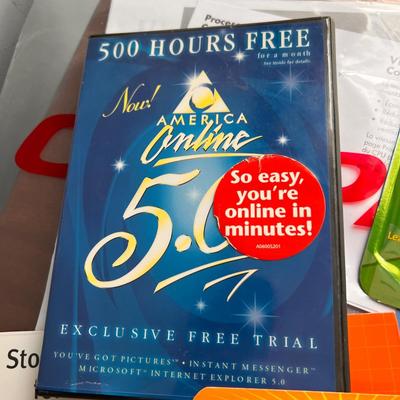 Early Internet Advertising, Disks - AOL America Online, Microsoft