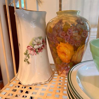 Lot of Vintage Kitchen Ceramics - Cannisters, Pitchers, Vases, Plates, etc.