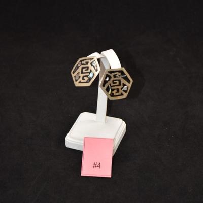 Sterling Clip-On Earrings with Mother of Pearl 12.9g
