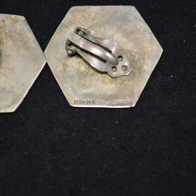 Sterling Clip-On Earrings with Mother of Pearl 12.9g