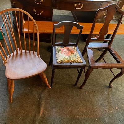 Lot of 3 Antique Chairs - Rocker, Child