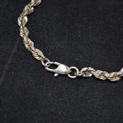 925 Sterling Spiral Chain Bracelet 7" 7.89g