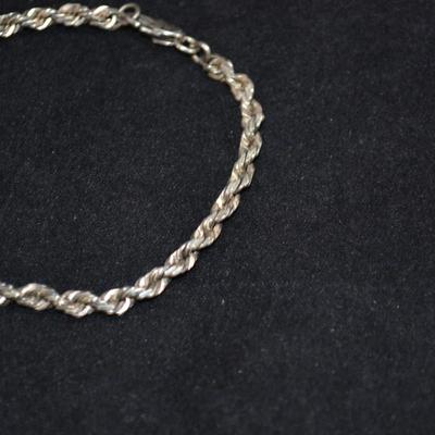 925 Sterling Spiral Chain Bracelet 7" 7.89g