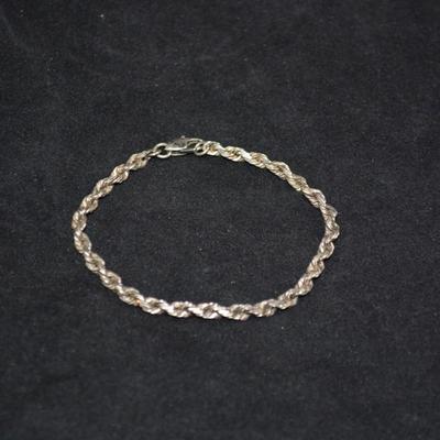 925 Sterling Spiral Chain Bracelet 7" 7.89g