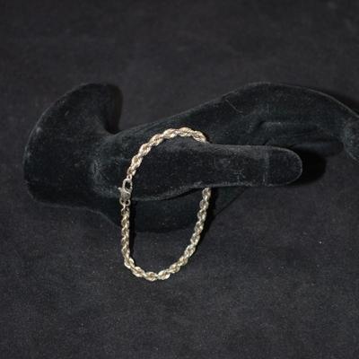 925 Sterling Spiral Chain Bracelet 7" 7.89g