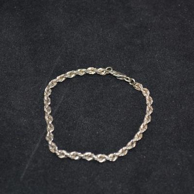 925 Sterling Spiral Chain Bracelet 7" 7.89g