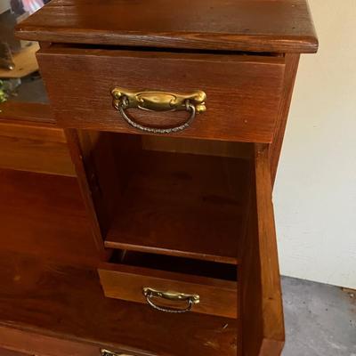 Antique Gentlemenâ€™s Hat Box Dresser & Mirror
